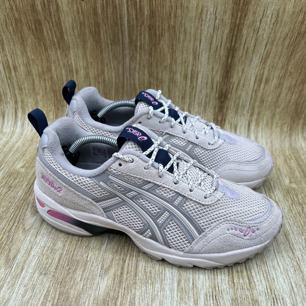 Asics Gel-1090 v2 Sneakers Womens Size 8 Oatmeal/Oyster Grey Suede Mesh 1202A383